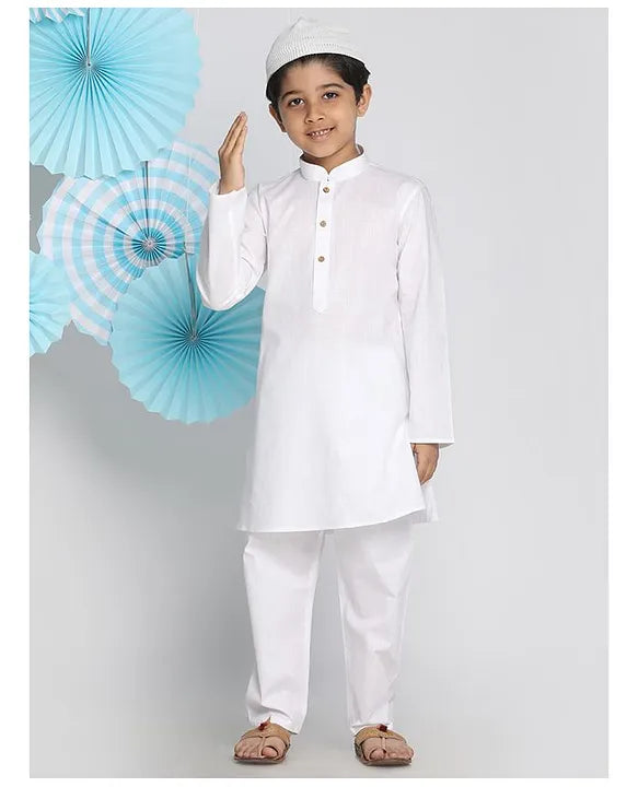 Boys White Kurta Shalwar