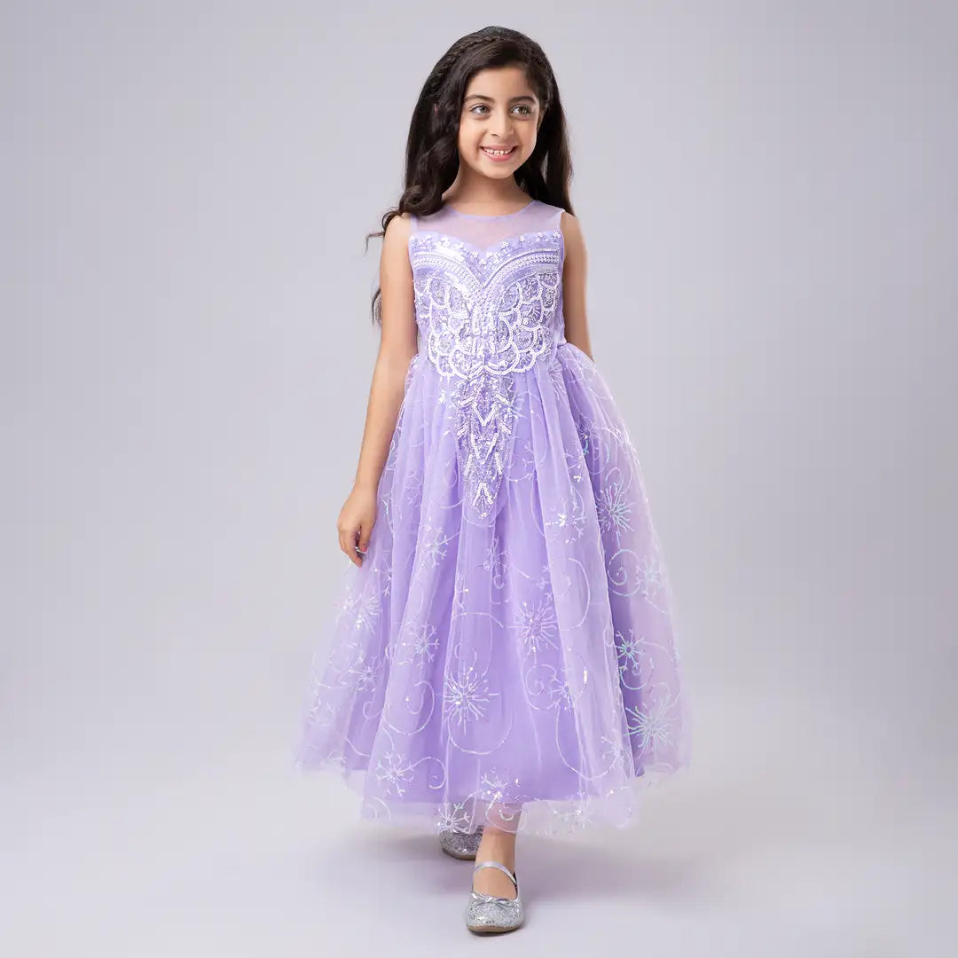 Purple Frock For Girls