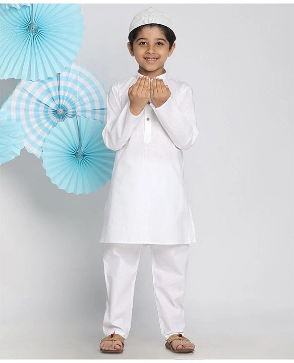 Boys White Kurta Shalwar