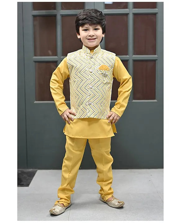 Golden Kurta Shalwar For Boys