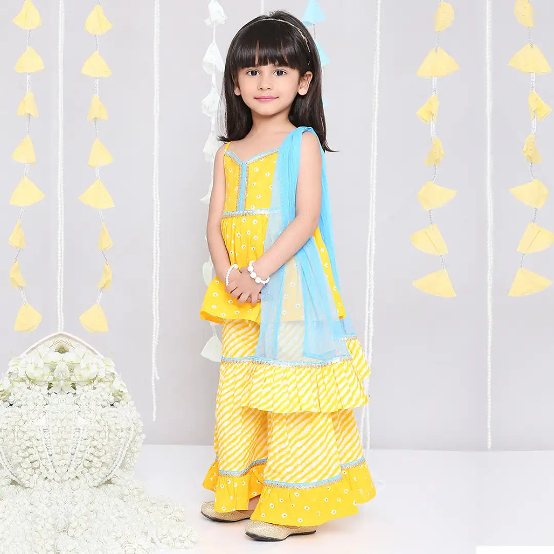 Girls Yellow Patti Sharara