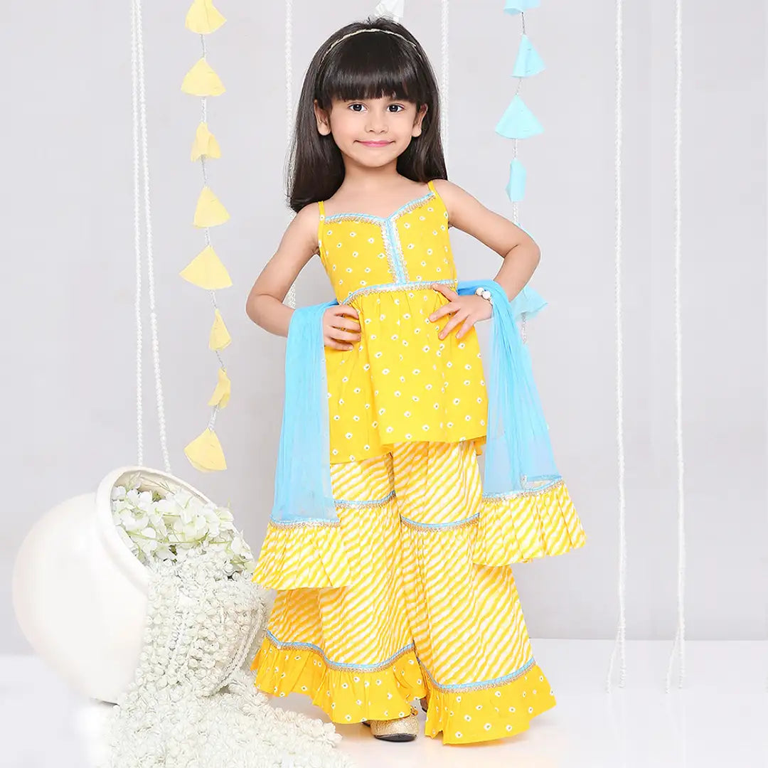 Girls Yellow Patti Sharara